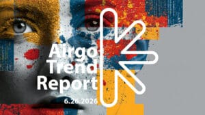 Cover for the Airgo Trend Report featuring a color-splashed portrait collage and the date 6.26.2026