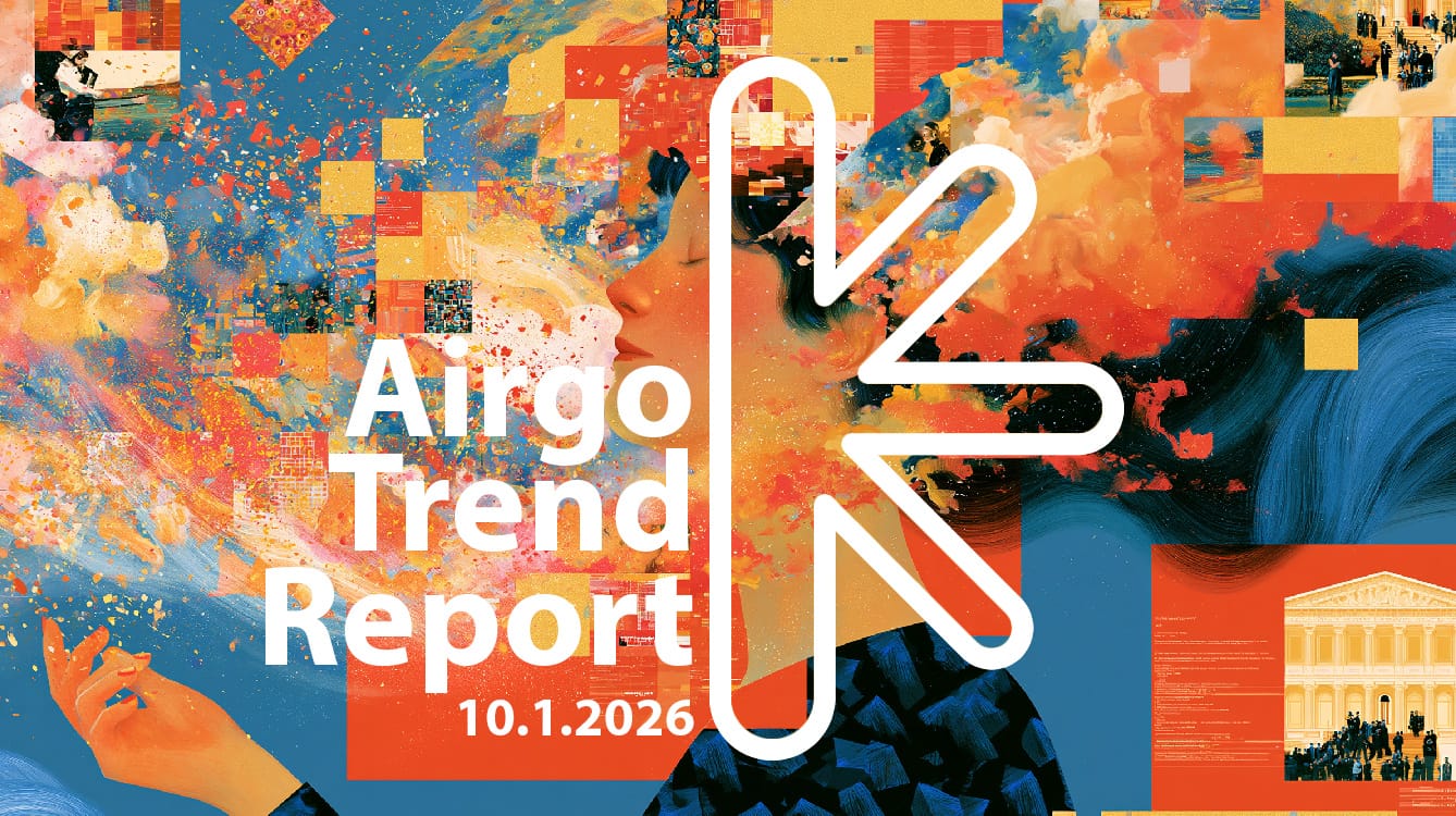 Colorful abstract collage cover featuring 'Argo Trend Report' and date 10.1.2026 with a large white logo on the right.